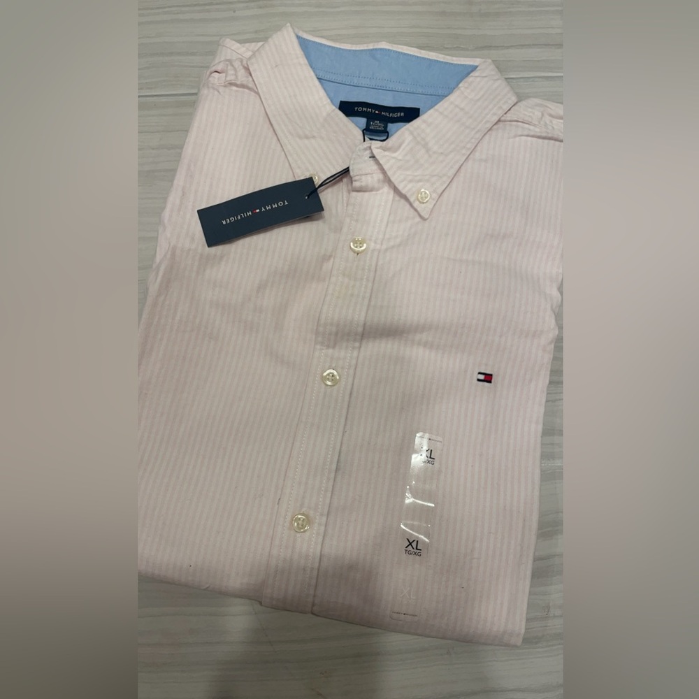 Tommy Hilfiger Men's Light Pink Button Down Shirt